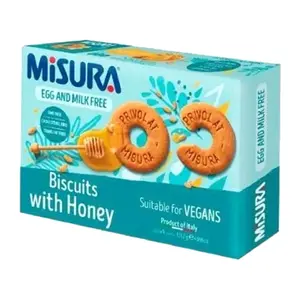 Bánh Quy Mật Ong, Biscuits with Honey, Egg & Milk Free, 4 Gói, 4.698 oz (133.2g) - MISURA